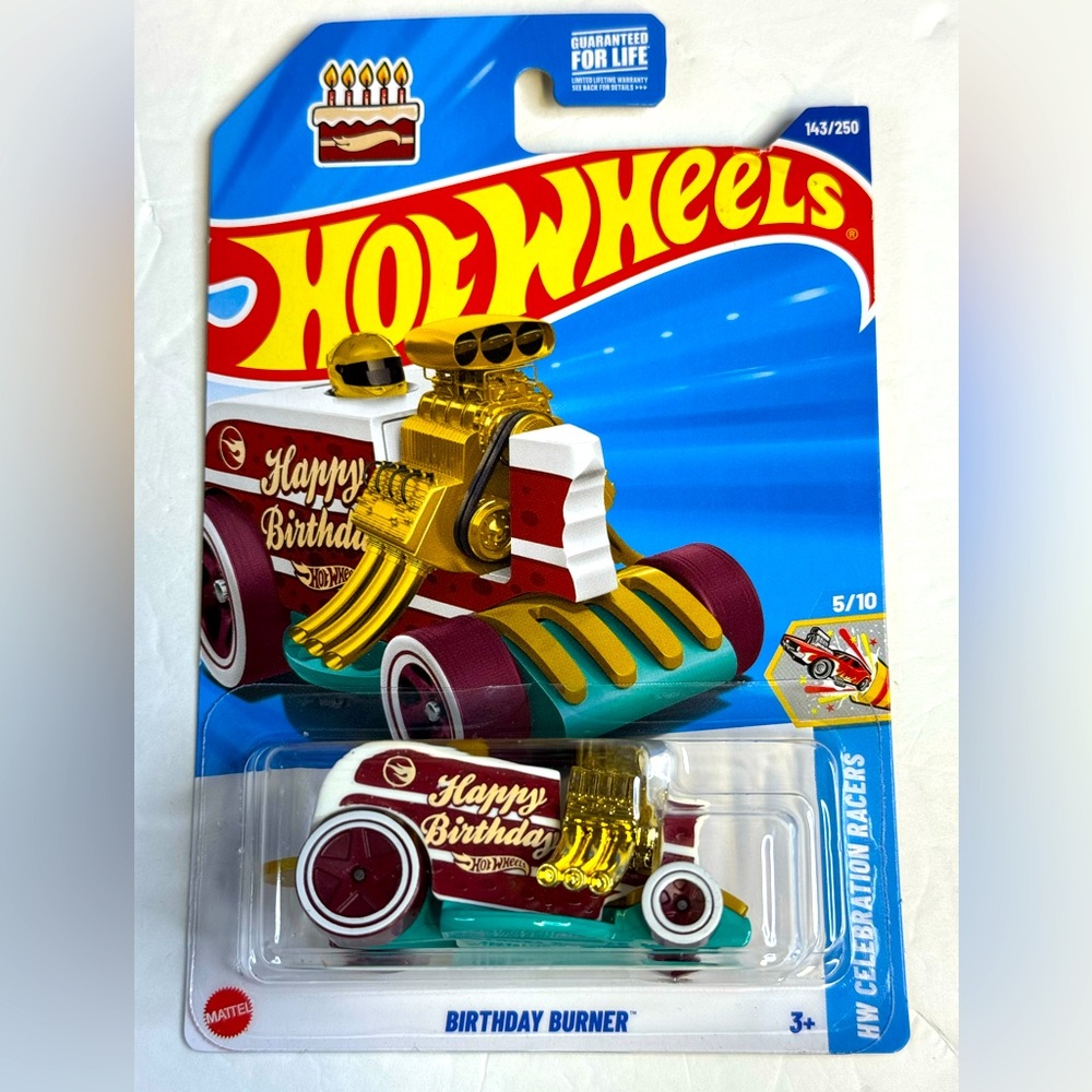 Hot Wheels Treasure Hunt BIRTHDAY BURNER HW CELEBRATIONS RACERS 5/10